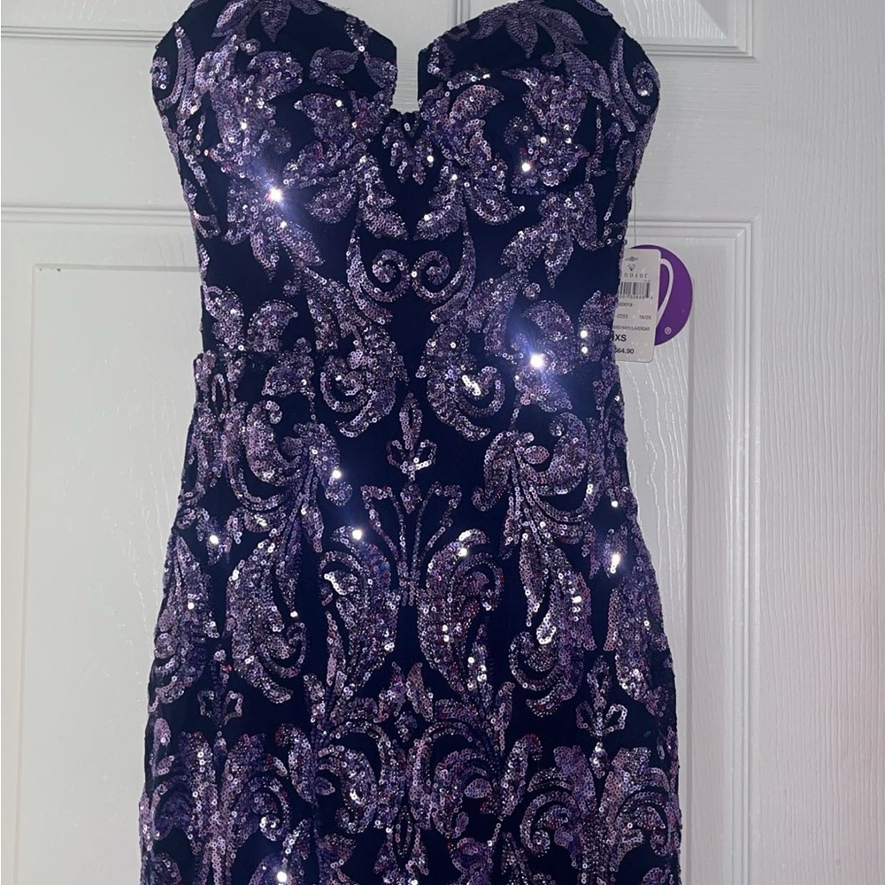Windsor Purple Sequin Mini Dress